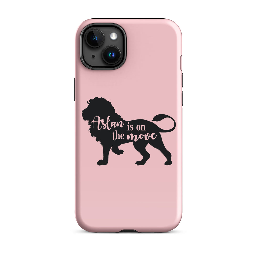 Christian Phone Case Aslan Is On Move Pink for iPhone® iPhone® Phone Cases Glossy iPhone 15 Plus 