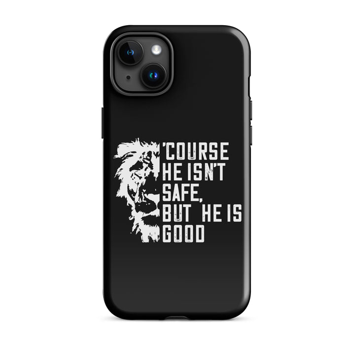 Christian Phone Case for iPhone® 'Course He Isn't Safe Black iPhone® Phone Cases Glossy iPhone 15 Plus 