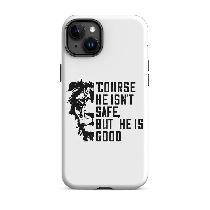 Christian Phone Case 'Course He Isn't Safe White for iPhone® iPhone® Phone Cases Glossy iPhone 15 Plus 