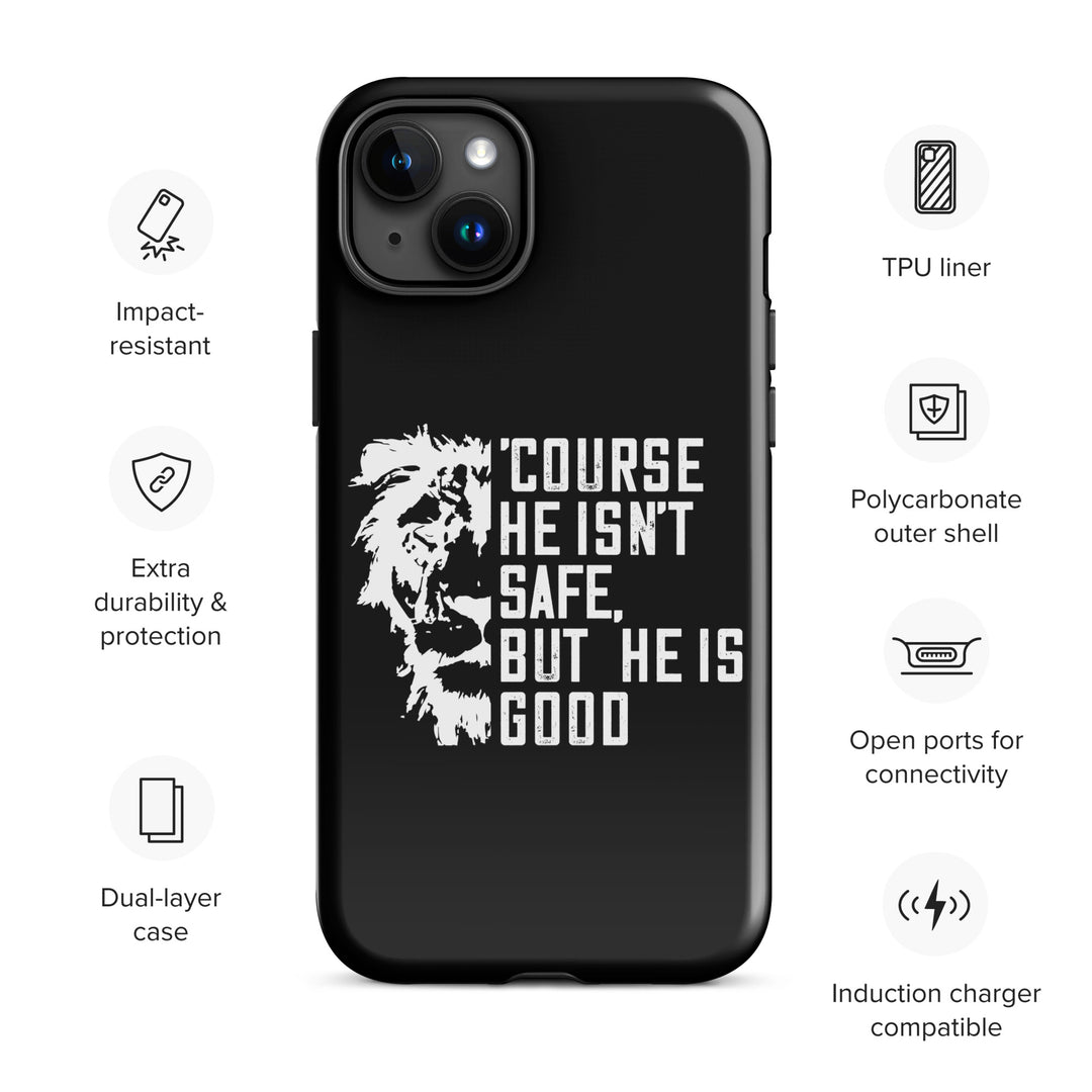 Christian Phone Case for iPhone® 'Course He Isn't Safe Black iPhone® Phone Cases   