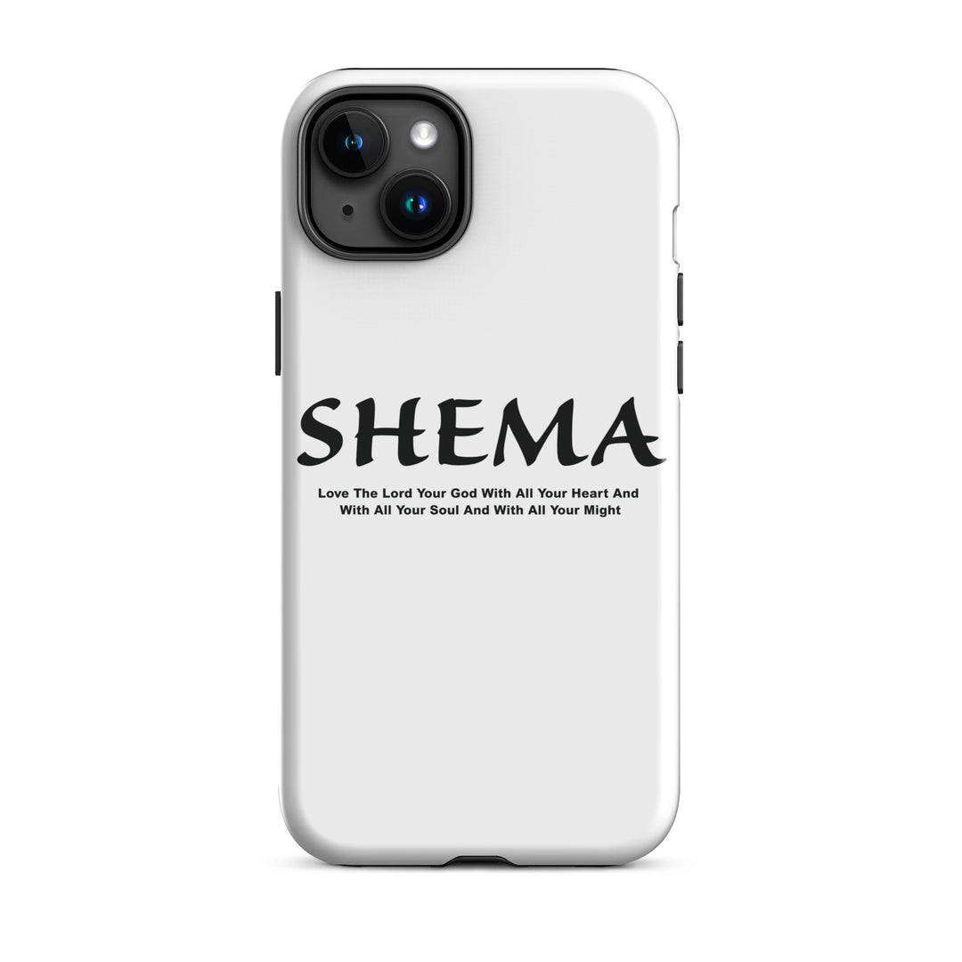 Christian Phone Case Shema Love The Lord White for iPhone® iPhone® Phone Cases Glossy iPhone 15 Plus 