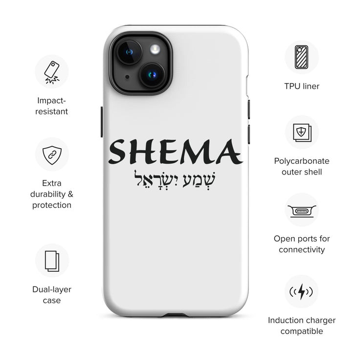 Christian Phone Case Shema Hebrew White for iPhone® iPhone® Phone Cases   