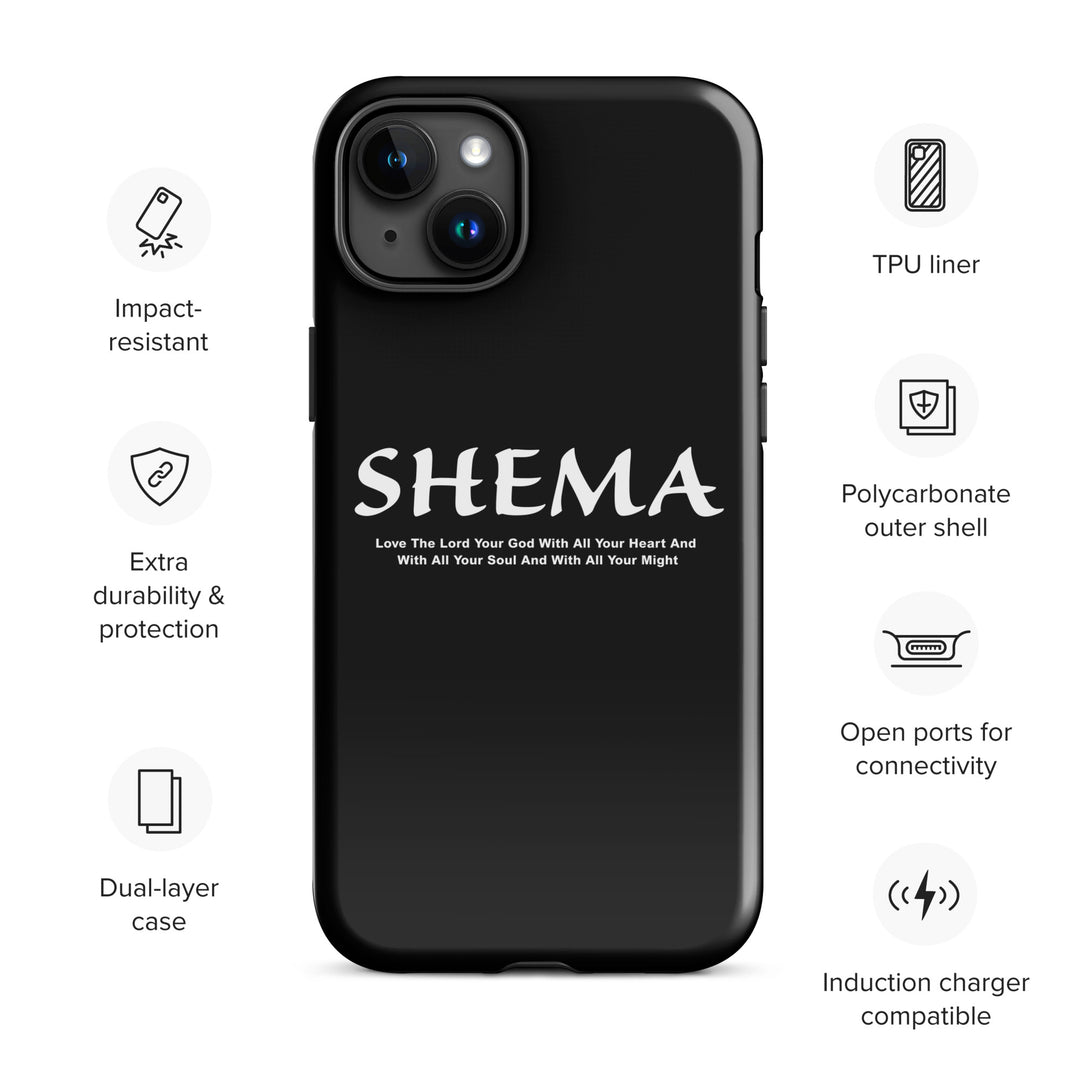 Christian Phone Case Shema Love The Lord Black  for iPhone® iPhone® Phone Cases   