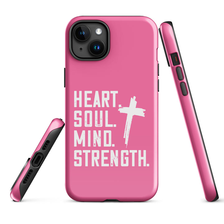 Christian Phone Case Heart Soul Mind Strength Pink for iPhone® iPhone® Phone Cases   