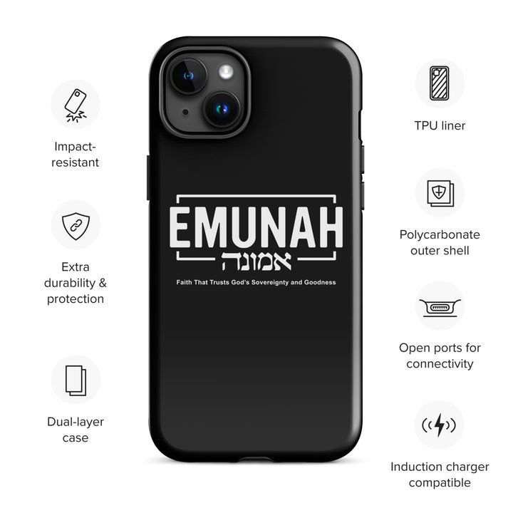 Christian Phone Case Emunah Faith That Trusts Black for iPhone® iPhone® Phone Cases   