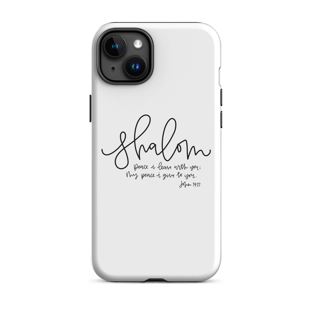 Christian Phone Case Shalom White for iPhone® iPhone® Phone Cases Glossy iPhone 15 Plus 