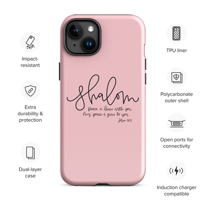 Christian Phone Case Shalom Pink for iPhone® iPhone® Phone Cases   