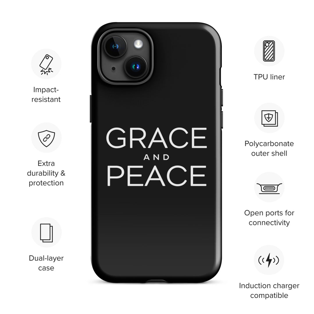 Christian Phone Case Grace and Peace Black for iPhone® iPhone® Phone Cases   