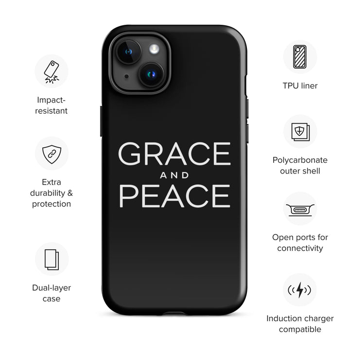 Christian Phone Case Grace and Peace Black for iPhone® iPhone® Phone Cases   