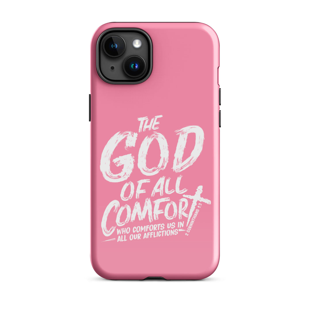 Christian Phone Case God of All Comfort Pink for iPhone® iPhone® Phone Cases Glossy iPhone 15 Plus 