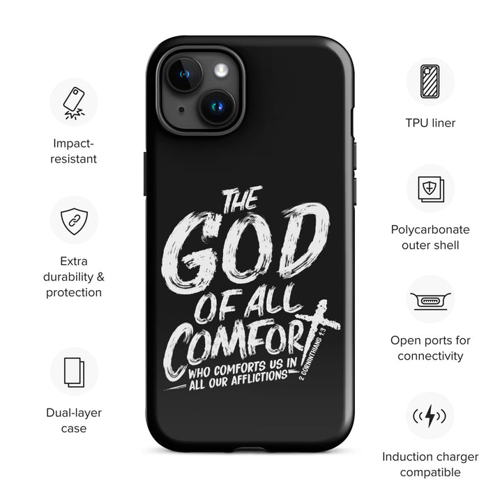 Christian Phone Case God of All Comfort Black for iPhone® iPhone® Phone Cases   