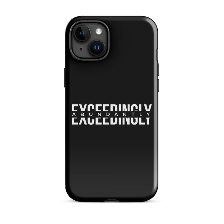 Christian Phone Case Exceedingly Abundantly Black for iPhone® iPhone® Phone Cases Glossy iPhone 15 Plus 