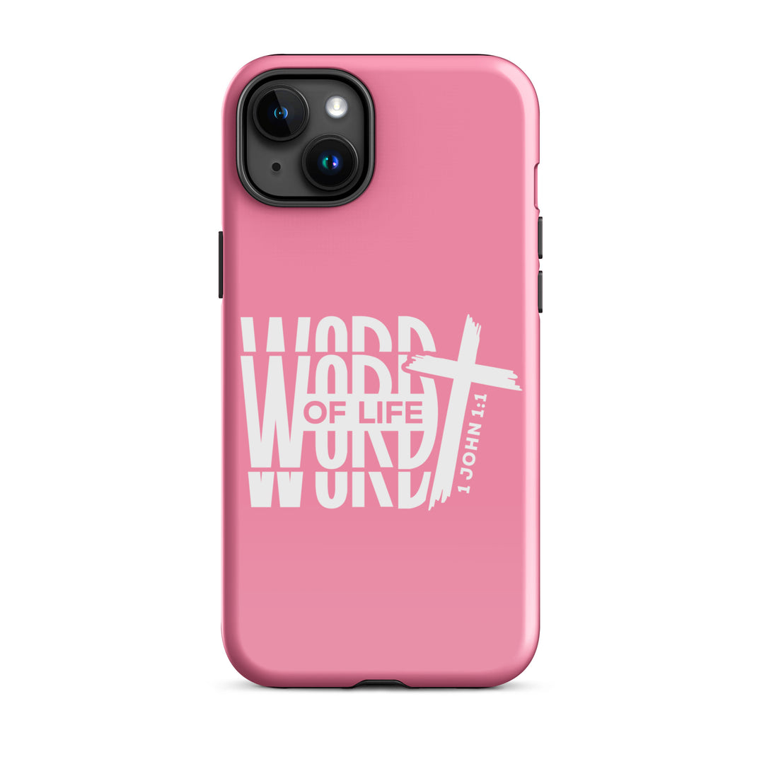 Christian Phone Case Word of Life Cross Pink for iPhone® iPhone® Phone Cases Glossy iPhone 15 Plus 