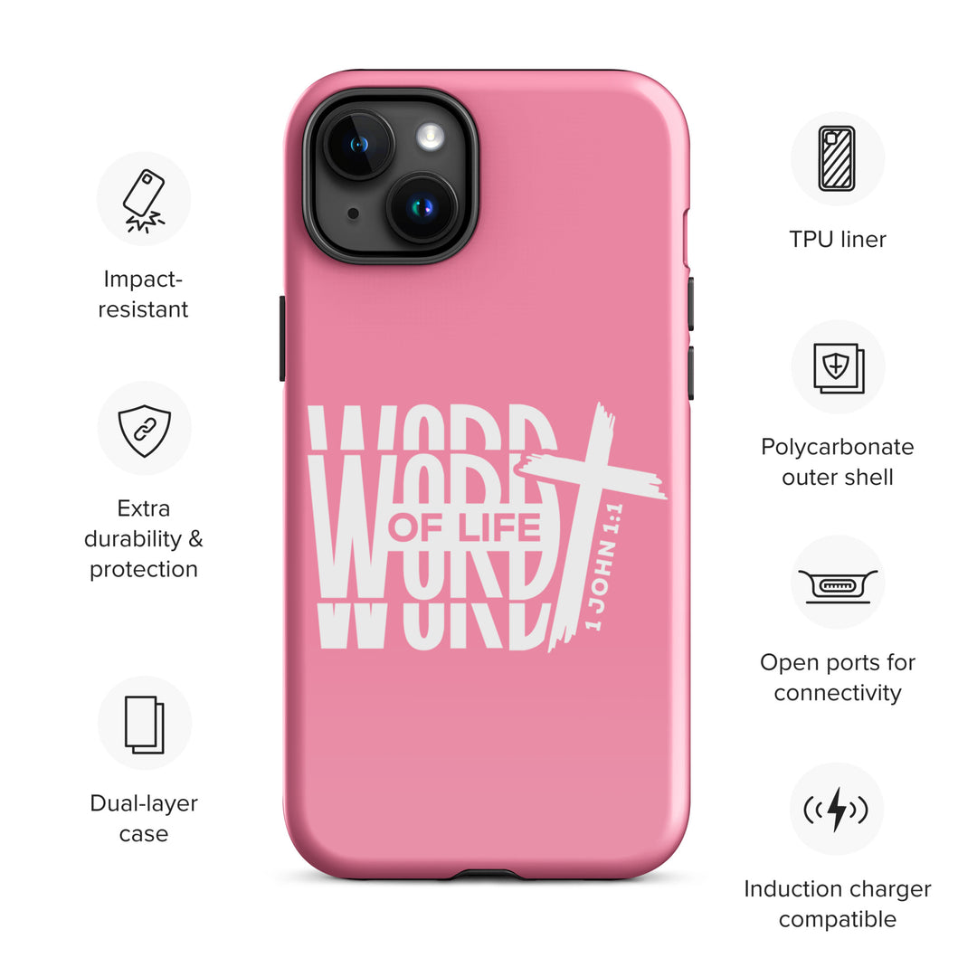 Christian Phone Case Word of Life Cross Pink for iPhone® iPhone® Phone Cases   