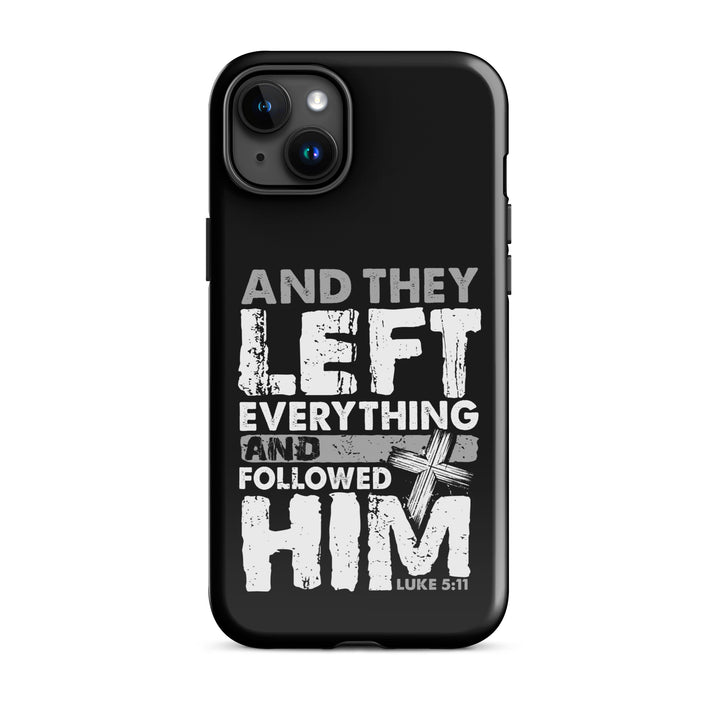 Christian Phone Case Left Everything Cross Black for iPhone® iPhone® Phone Cases Glossy iPhone 15 Plus 