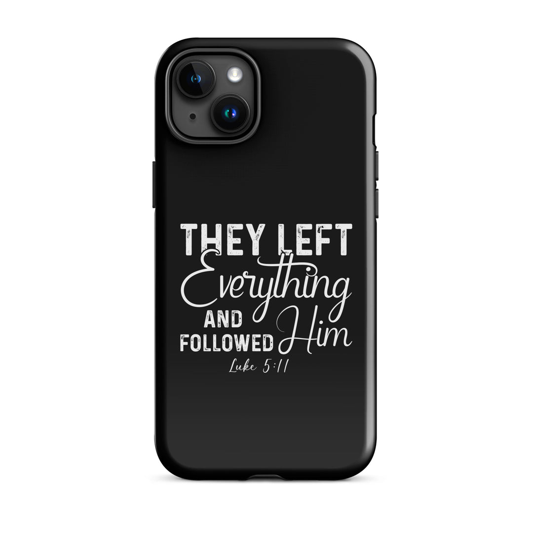 Christian Phone Case Left Everything Black for iPhone® iPhone® Phone Cases Glossy iPhone 15 Plus 