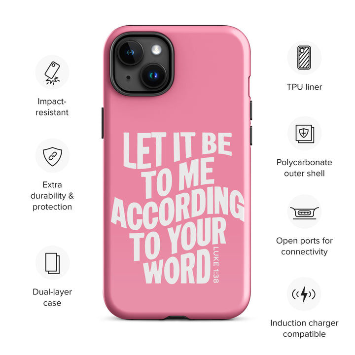 Christian Phone Case According To Your Word Pink  for iPhone® iPhone® Phone Cases   