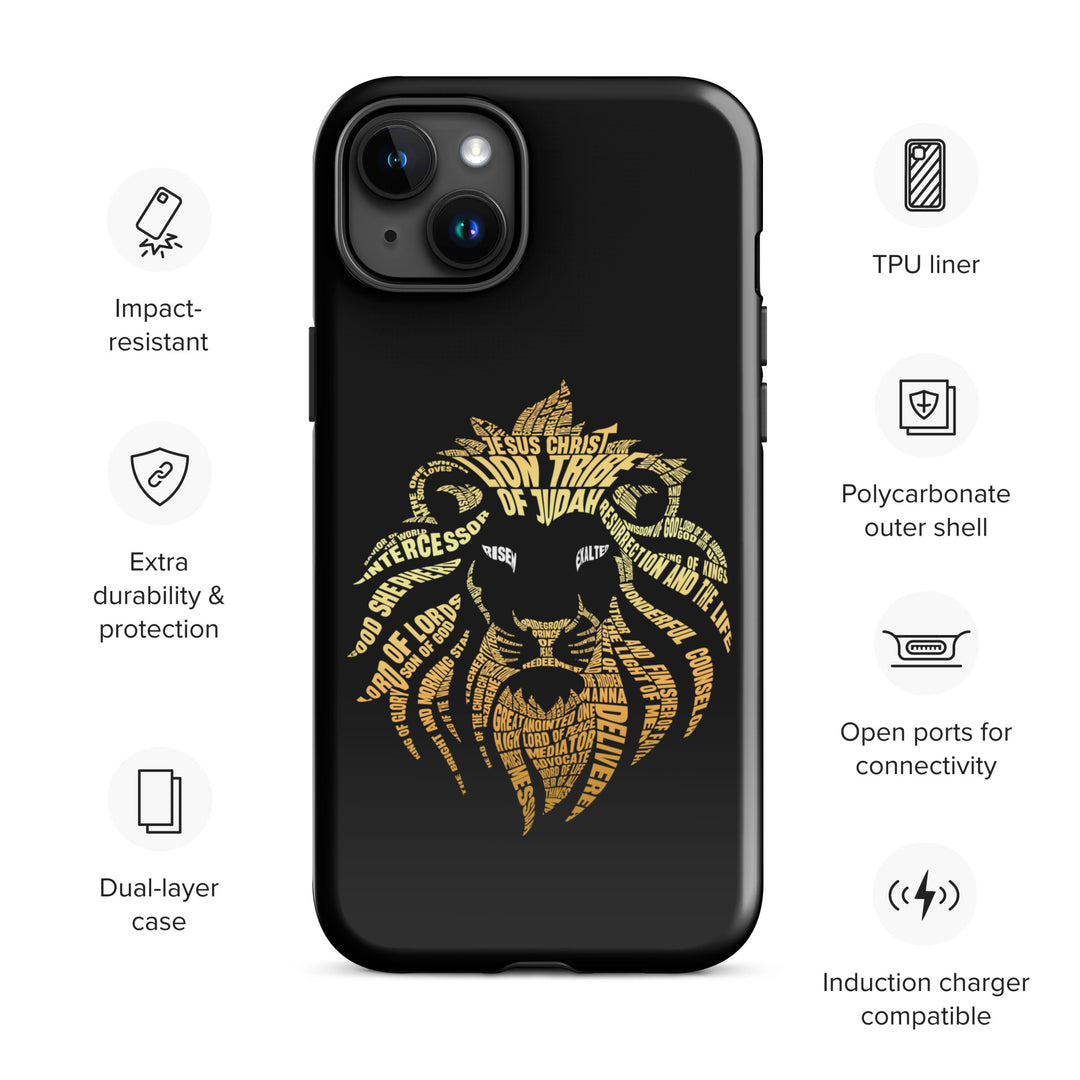 Christian Phone Case Lion Word Cloud Black for iPhone® iPhone® Phone Cases   