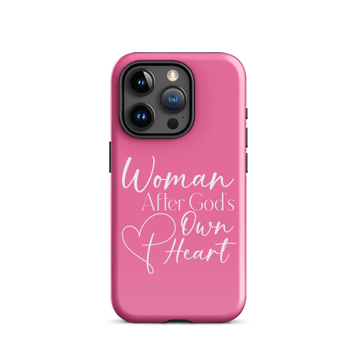 Christian Phone Case Woman After God's Heart Pink for iPhone® iPhone® Phone Cases Glossy iPhone 15 Pro 