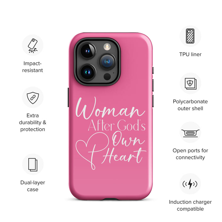 Christian Phone Case Woman After God's Heart Pink for iPhone® iPhone® Phone Cases   