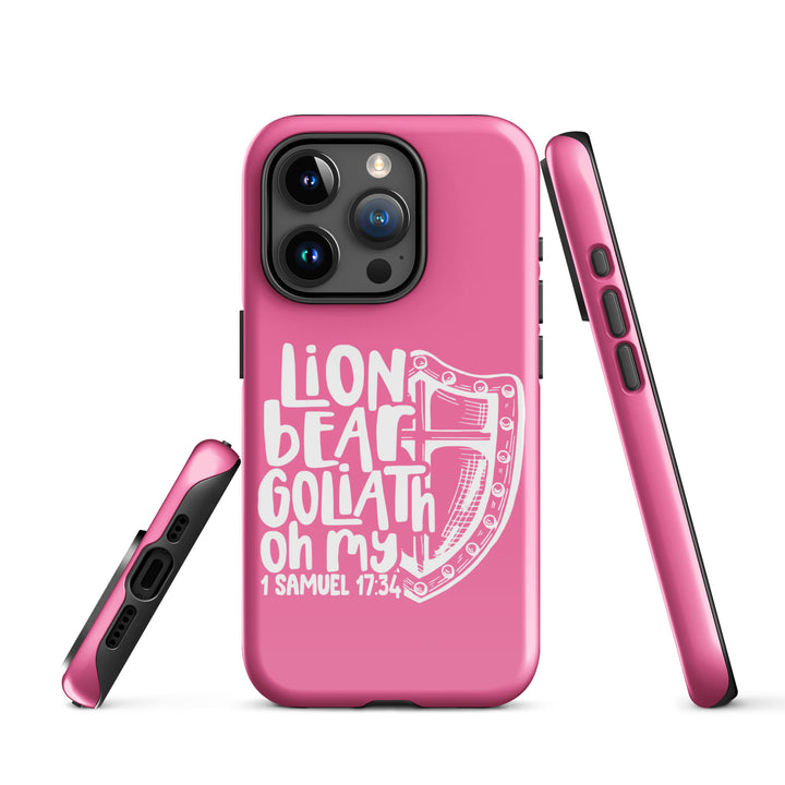 Christian Phone Case Lion Bear Goliath Oh My Pink for iPhone® iPhone® Phone Cases   