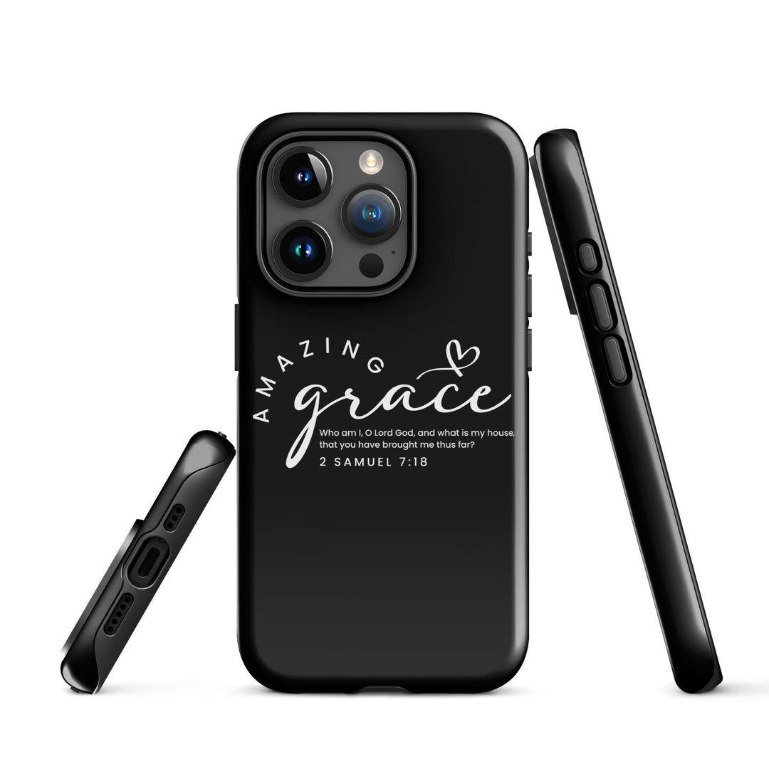 Christian Phone Case Amazing Grace Heart Black for iPhone® iPhone® Phone Cases   