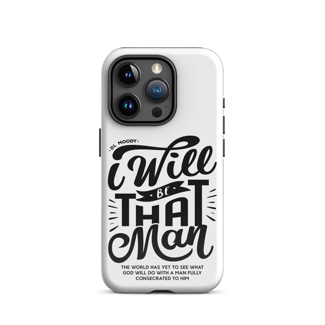 Christian Phone Case I Will Be That Man White for iPhone® iPhone® Phone Cases Glossy iPhone 15 Pro 