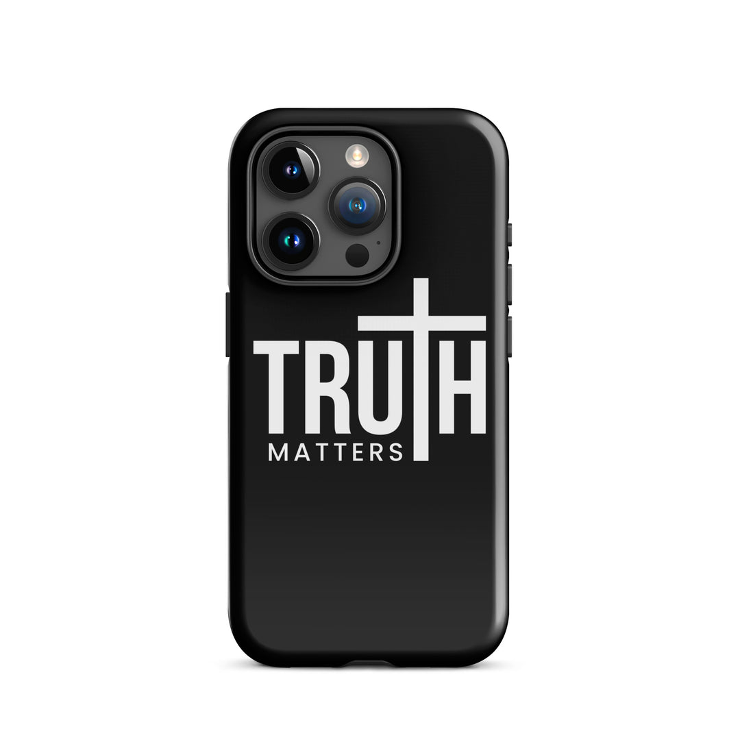 Christian Phone Case Truth Matters Black for iPhone® iPhone® Phone Cases Glossy iPhone 15 Pro 