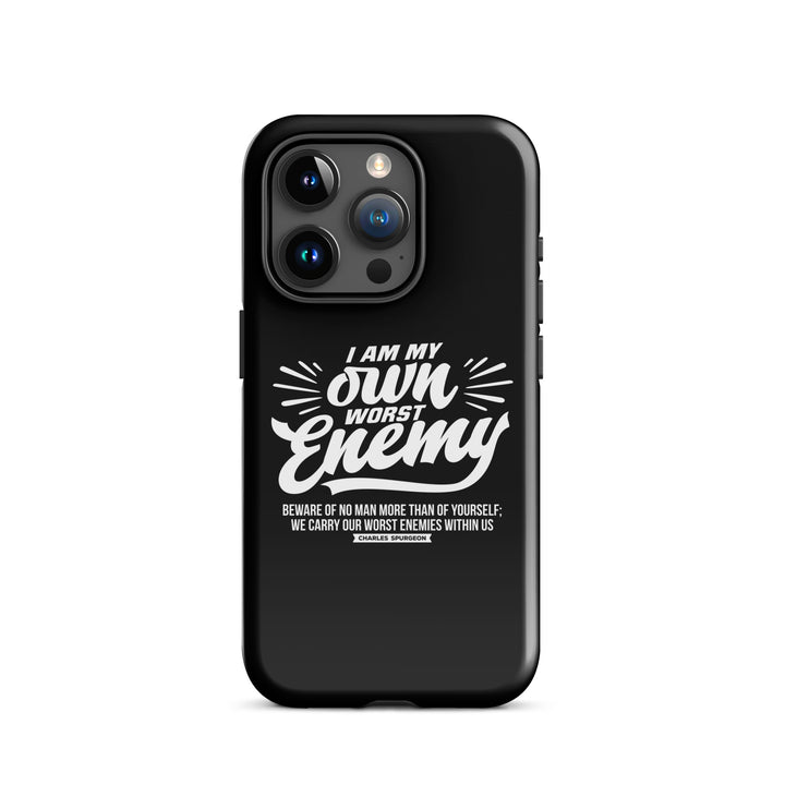 Christian Phone Case Worst Enemy Black for iPhone® iPhone® Phone Cases Glossy iPhone 15 Pro 