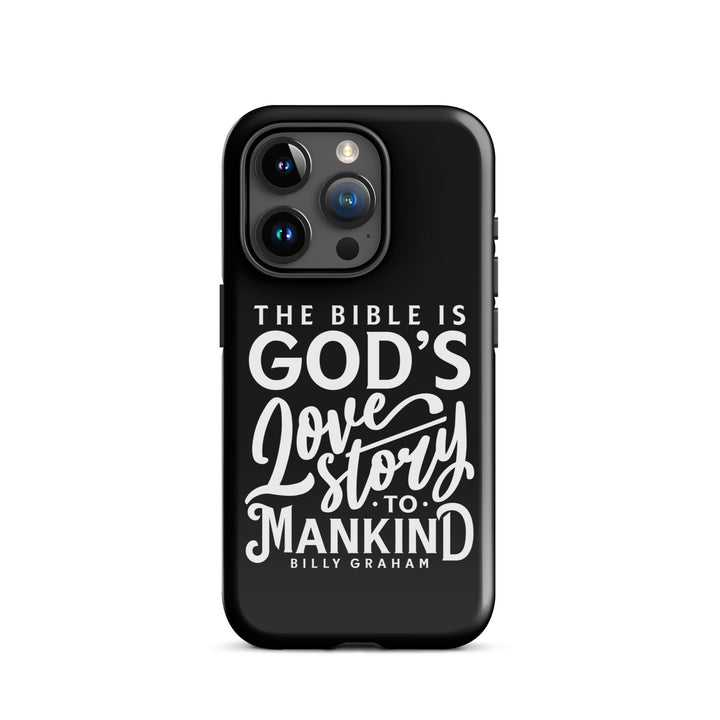 Christian Phone Case God's Love Story Black for iPhone® iPhone® Phone Cases Glossy iPhone 15 Pro 