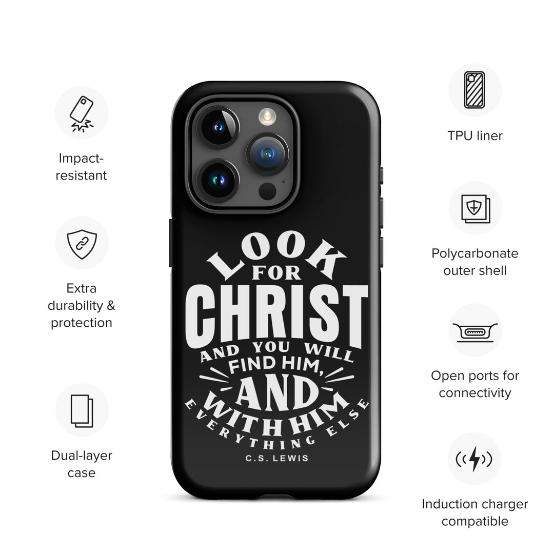 Christian Phone Case Look For Christ Black for iPhone® iPhone® Phone Cases   