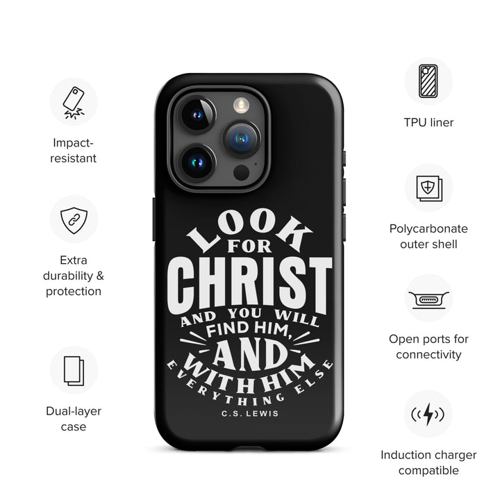 Christian Phone Case Look For Christ Black for iPhone® iPhone® Phone Cases   