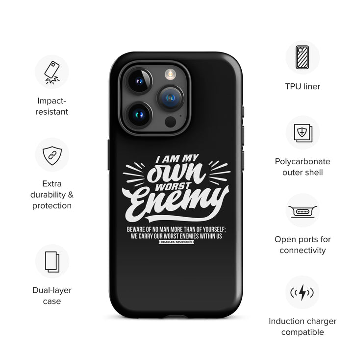 Christian Phone Case Worst Enemy Black for iPhone® iPhone® Phone Cases   