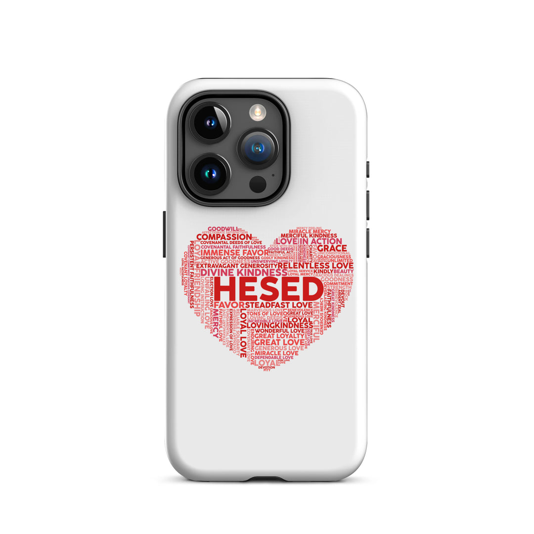 Christian Phone Case Hesed Heart White for iPhone® iPhone® Phone Cases Glossy iPhone 15 Pro 