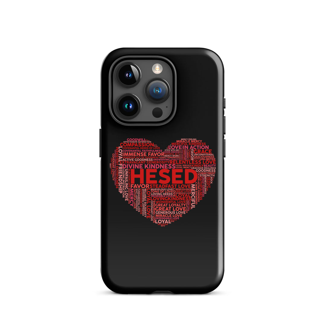 Christian Phone Case Hesed Heart Black for iPhone® iPhone® Phone Cases Glossy iPhone 15 Pro 