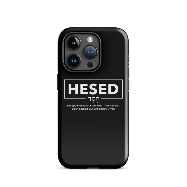 Christian Phone Case Hesed Hebrew Exceptional Favor Black for iPhone® iPhone® Phone Cases Glossy iPhone 15 Pro 