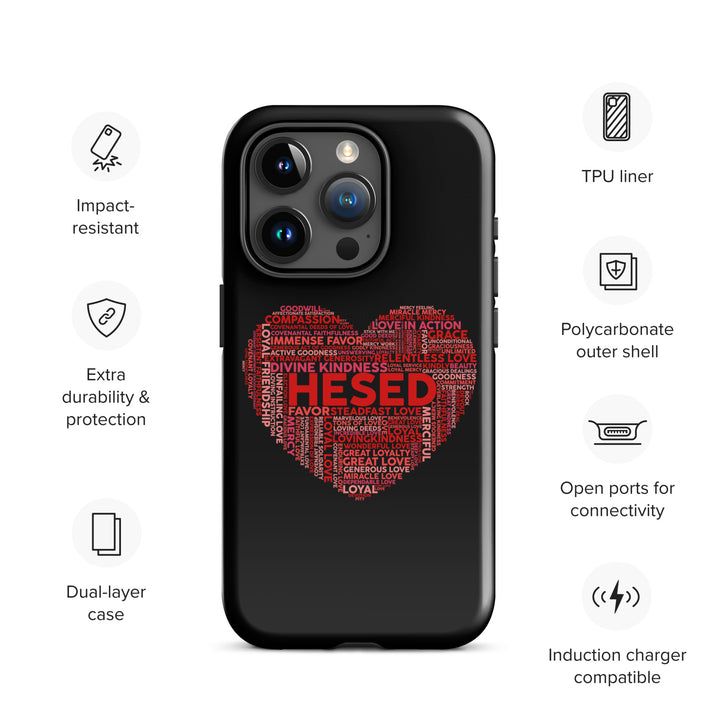 Christian Phone Case Hesed Heart Black for iPhone® iPhone® Phone Cases   