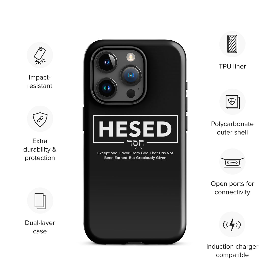 Christian Phone Case Hesed Hebrew Exceptional Favor Black for iPhone® iPhone® Phone Cases   