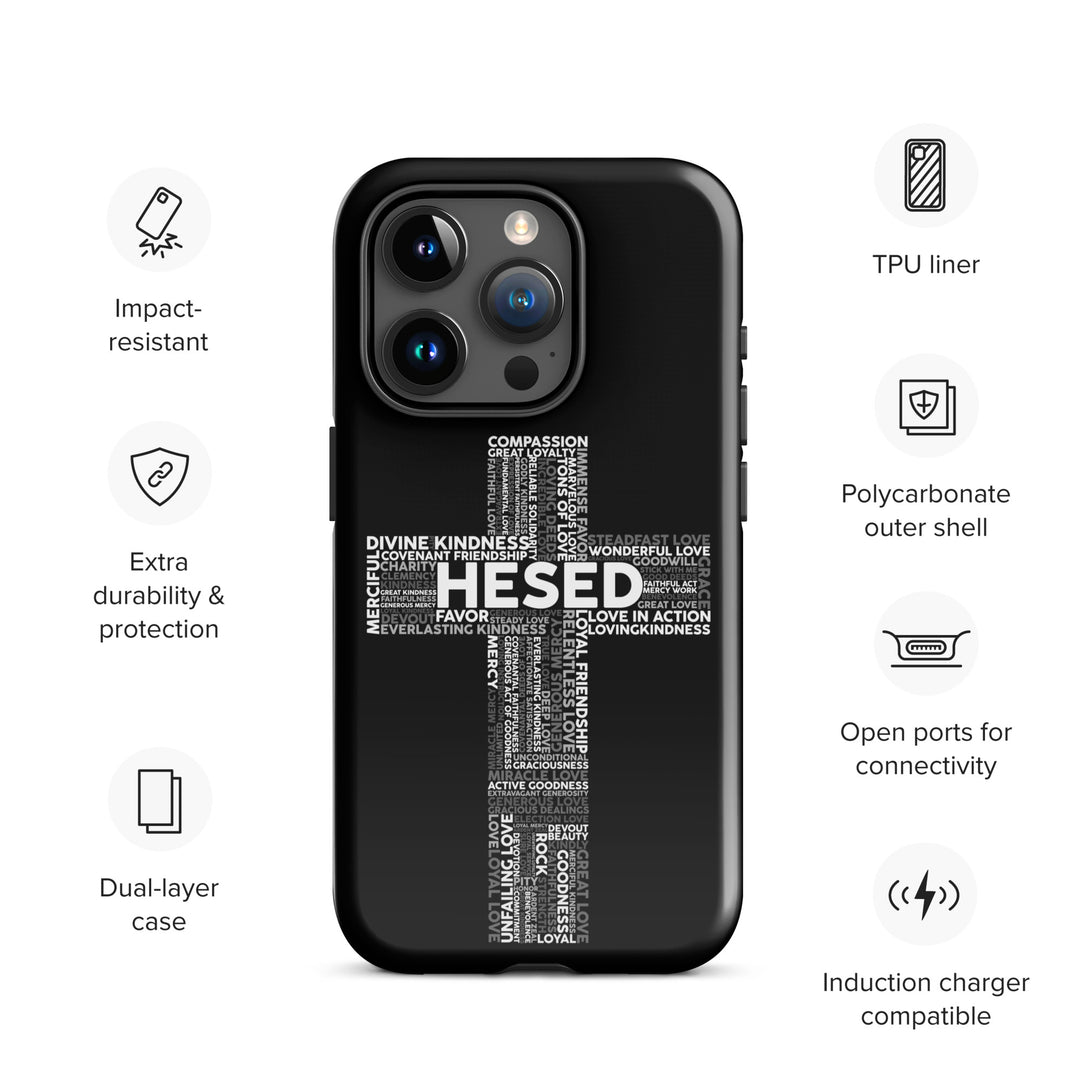 Christian Phone Case Hesed Cross Black for iPhone® iPhone® Phone Cases   