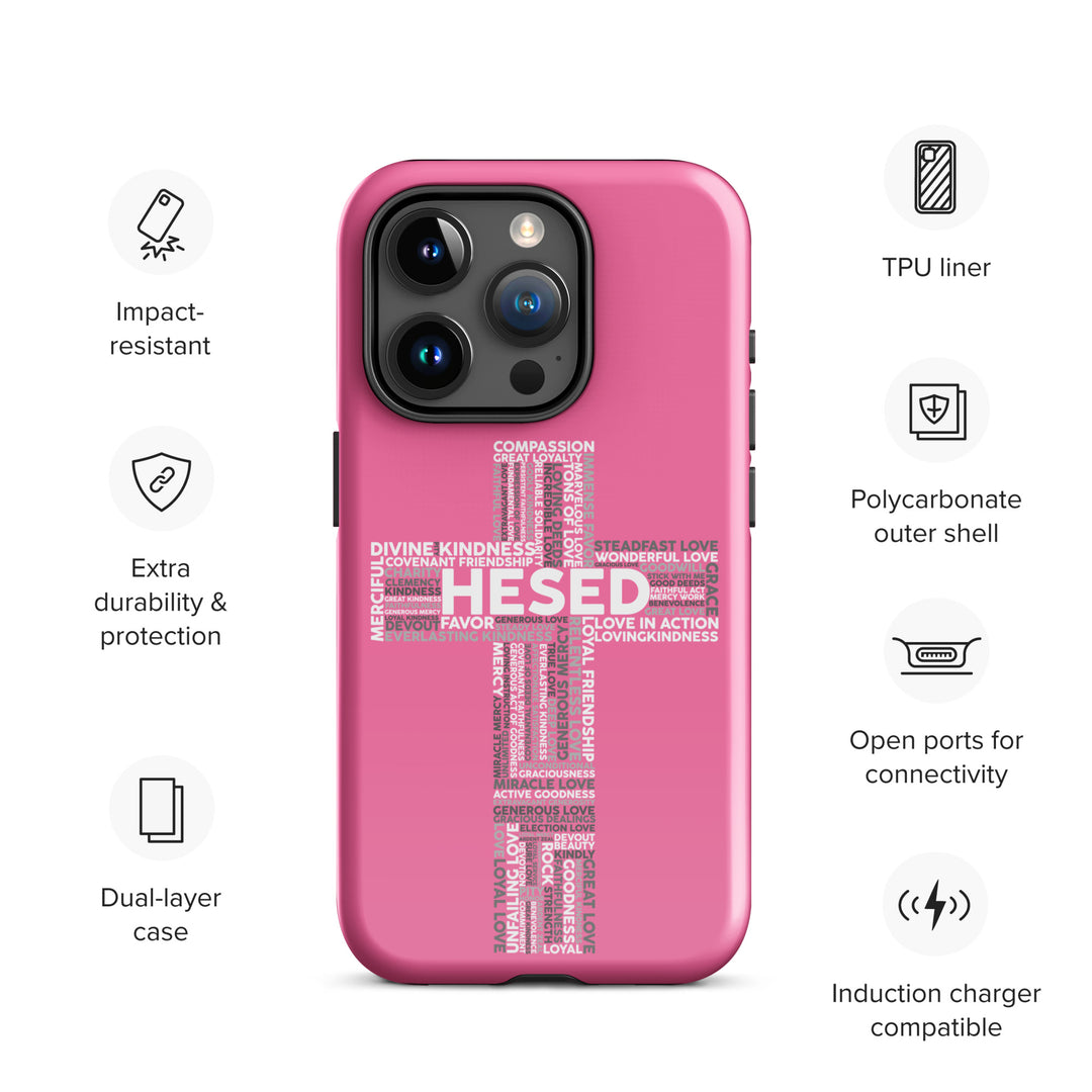 Christian Phone Case Hesed Cross Pink for iPhone® iPhone® Phone Cases   