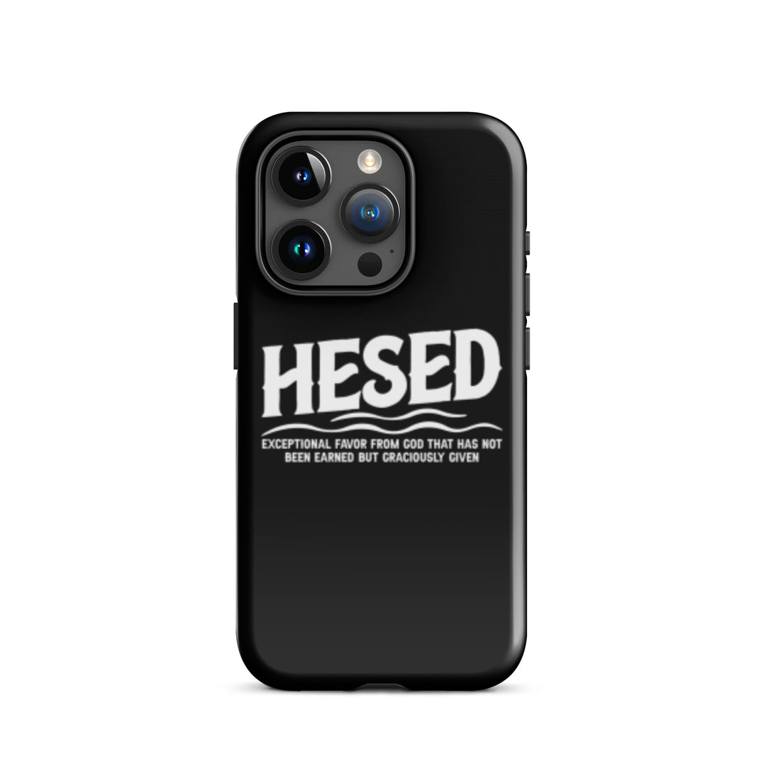 Christian Phone Case Hesed Exceptional Favor Black for iPhone® iPhone® Phone Cases Glossy iPhone 15 Pro 