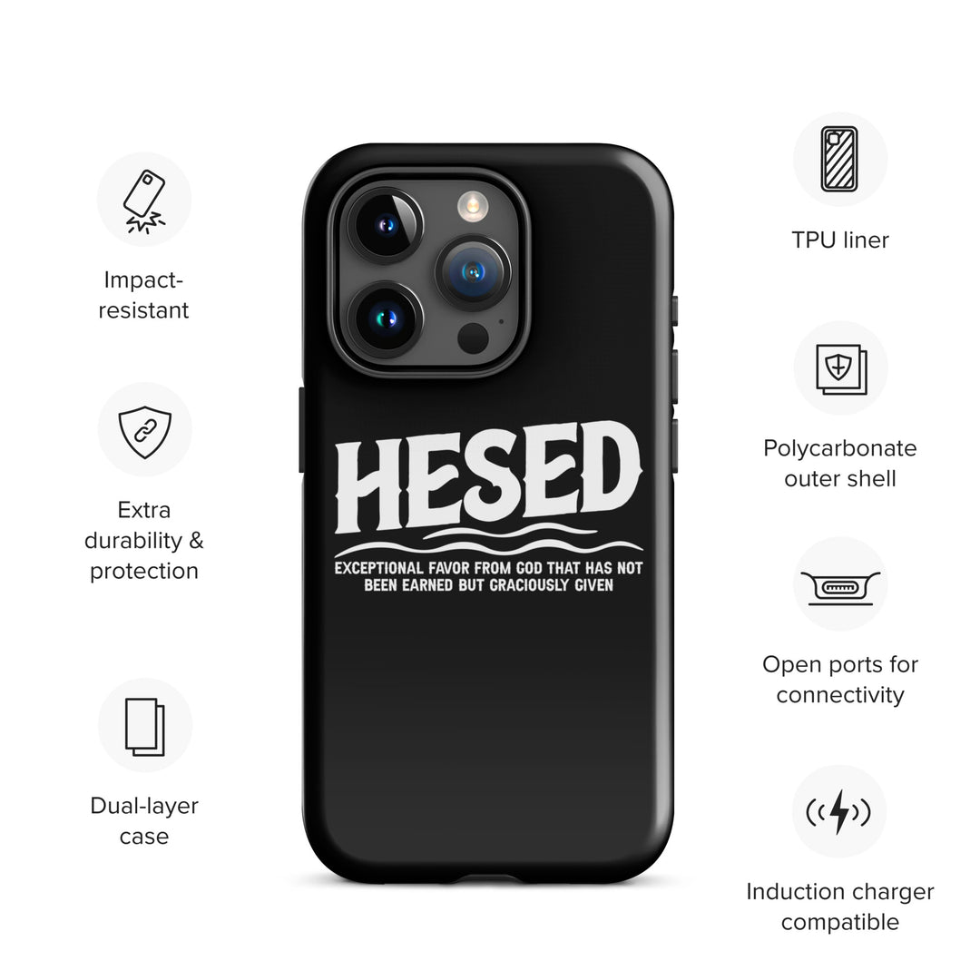 Christian Phone Case Hesed Exceptional Favor Black for iPhone® iPhone® Phone Cases   