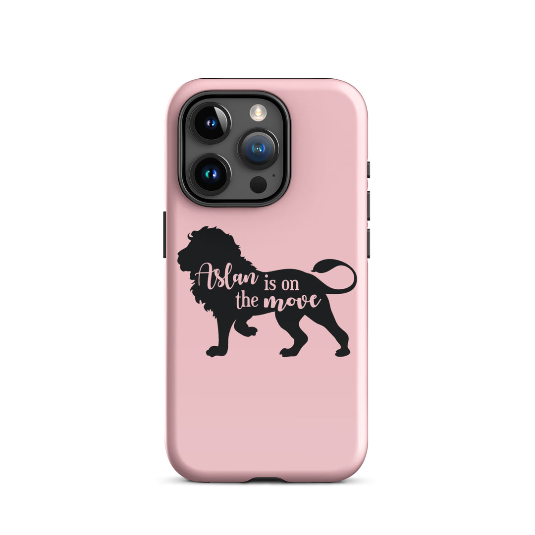 Christian Phone Case Aslan Is On Move Pink for iPhone® iPhone® Phone Cases Glossy iPhone 15 Pro 