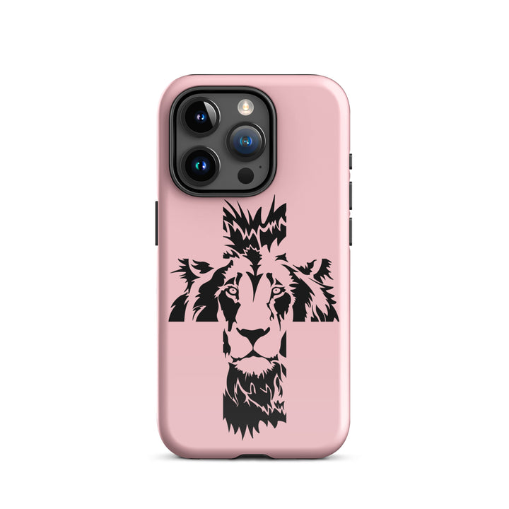 Christian Phone Case Aslan Cross Pink for iPhone® iPhone® Phone Cases Glossy iPhone 15 Pro 