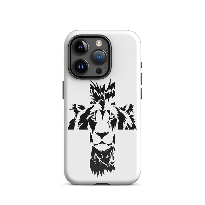 Christian Phone Case Aslan Cross White for iPhone® iPhone® Phone Cases Glossy iPhone 15 Pro 