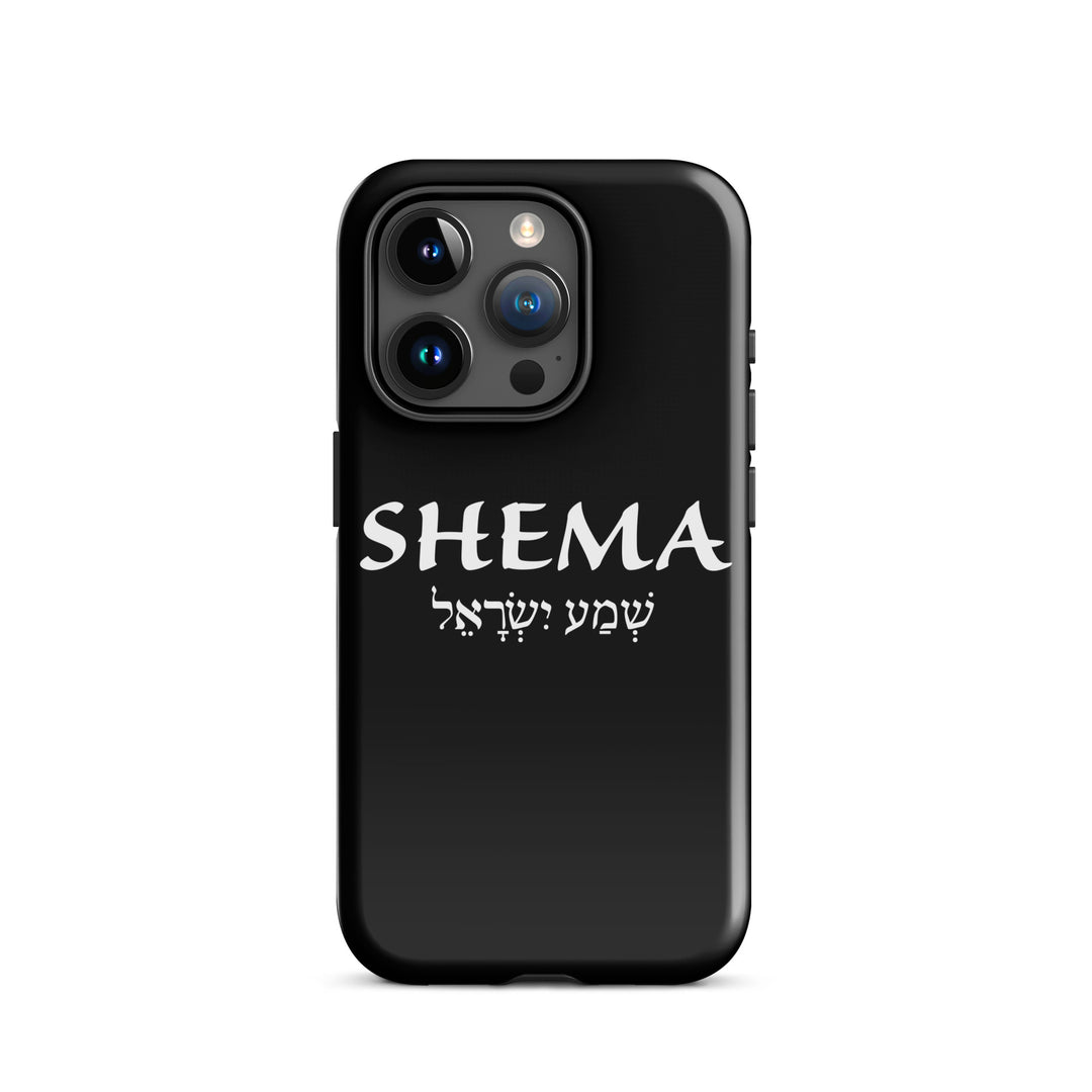 Christian Phone Case Shema Hebrew Black for iPhone® iPhone® Phone Cases Glossy iPhone 15 Pro 