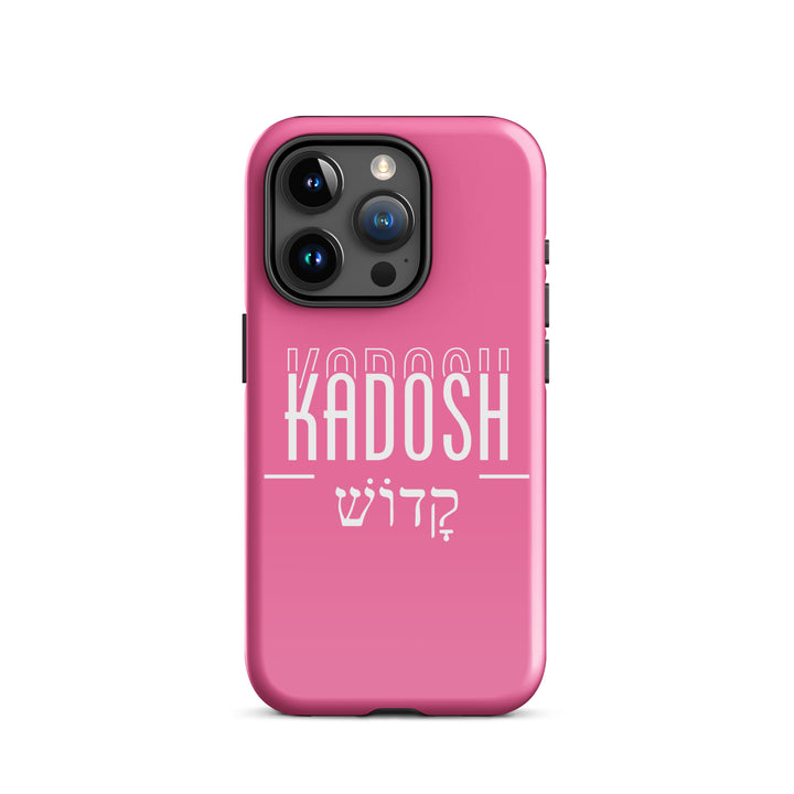 Christian Phone Case Kadosh Hebrew Pink for iPhone® iPhone® Phone Cases Glossy iPhone 15 Pro 