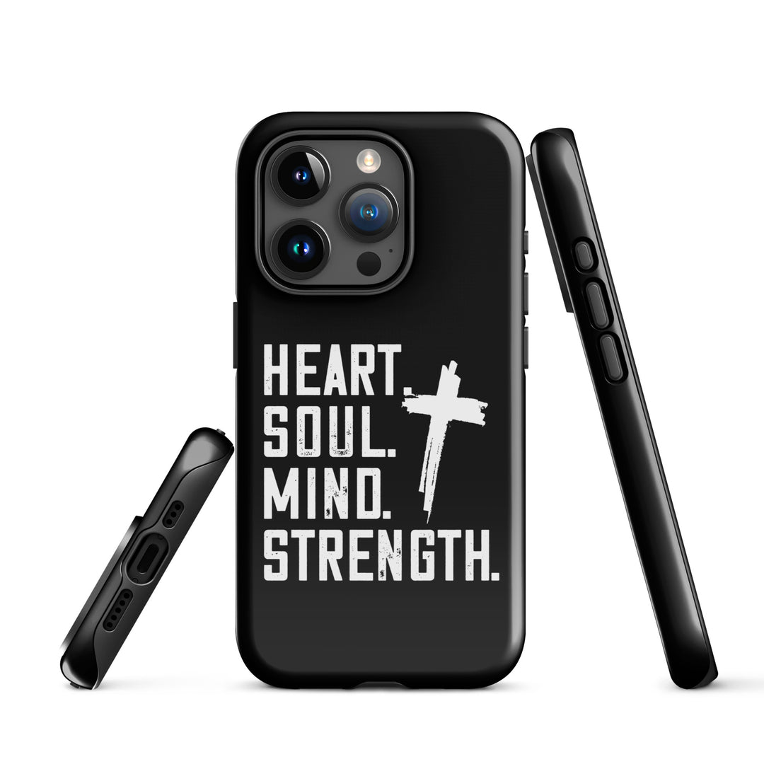 Christian Phone Case Heart Soul Mind Strength Black for iPhone® iPhone® Phone Cases   