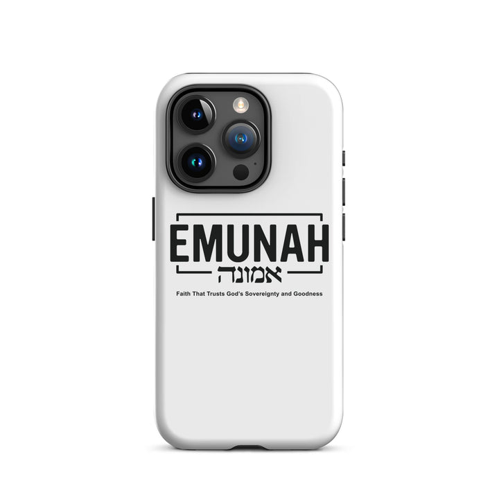 Christian Phone Case Emunah Faith That Trusts White for iPhone® iPhone® Phone Cases Glossy iPhone 15 Pro 