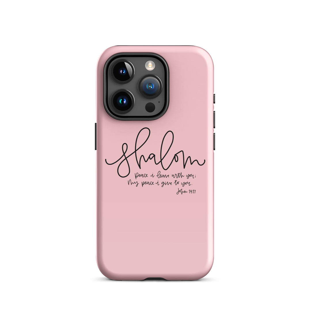 Christian Phone Case Shalom Pink for iPhone® iPhone® Phone Cases Glossy iPhone 15 Pro 